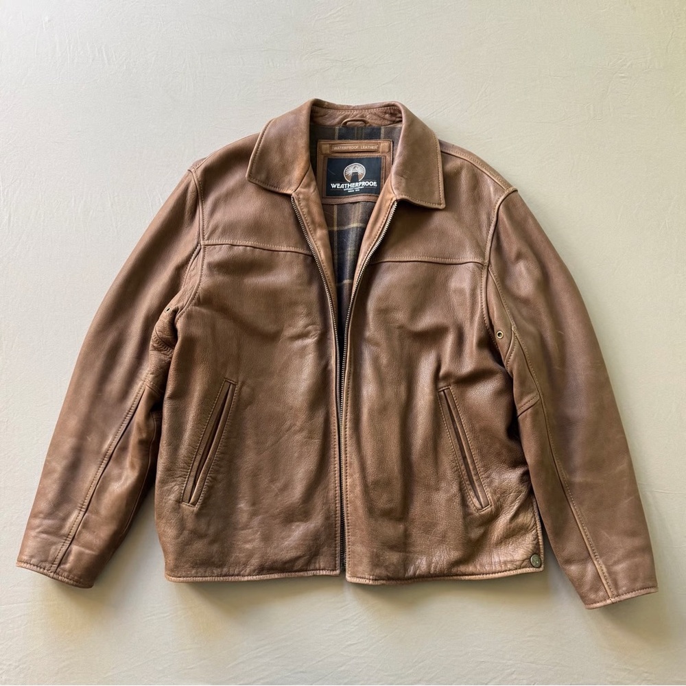 Brown Leather Jacket Weatherproof Macys Coat vintage